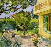 Lebasque, Henri Madame Lebasque Reading in the Garden Germany oil painting artist